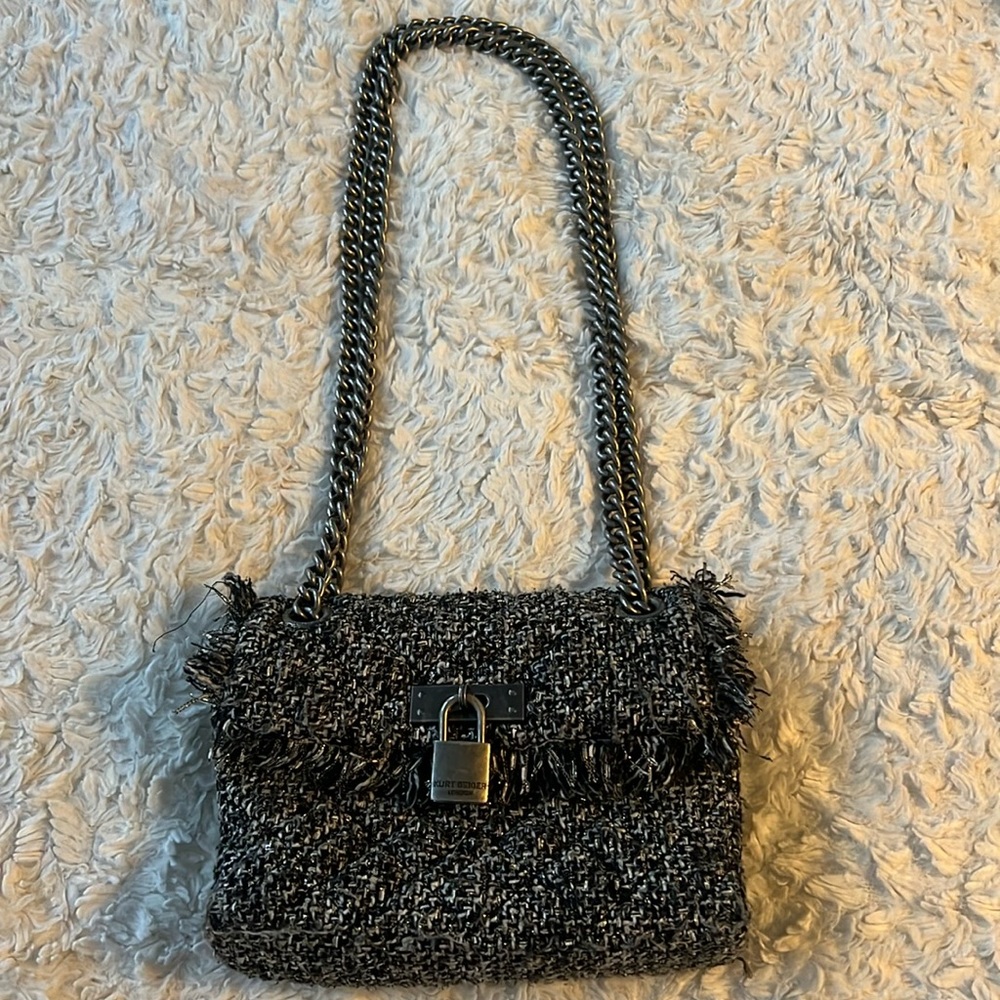 Tweed black and white Kurt Geiger purse